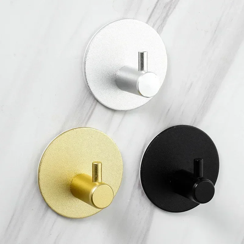 Adhesive hook Self Adhesive Home Kitchen Wall Door Hook Key Rack Kitchen Towel Hanger Aluminum Towel Coat Robe Hook Bathroom Accessories