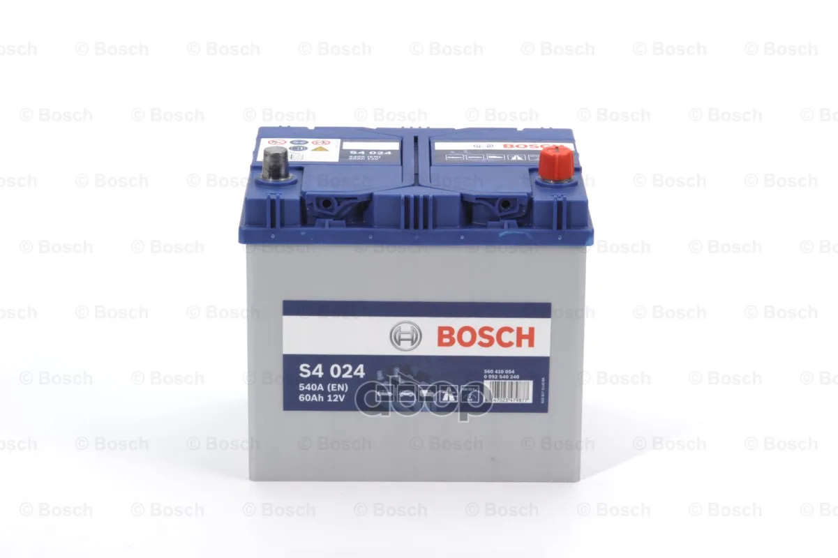 Аккумуляторная Батарея S4 Silver Asia [12v 60ah 540a B00] Bosch арт. 0 092 S40 240 |