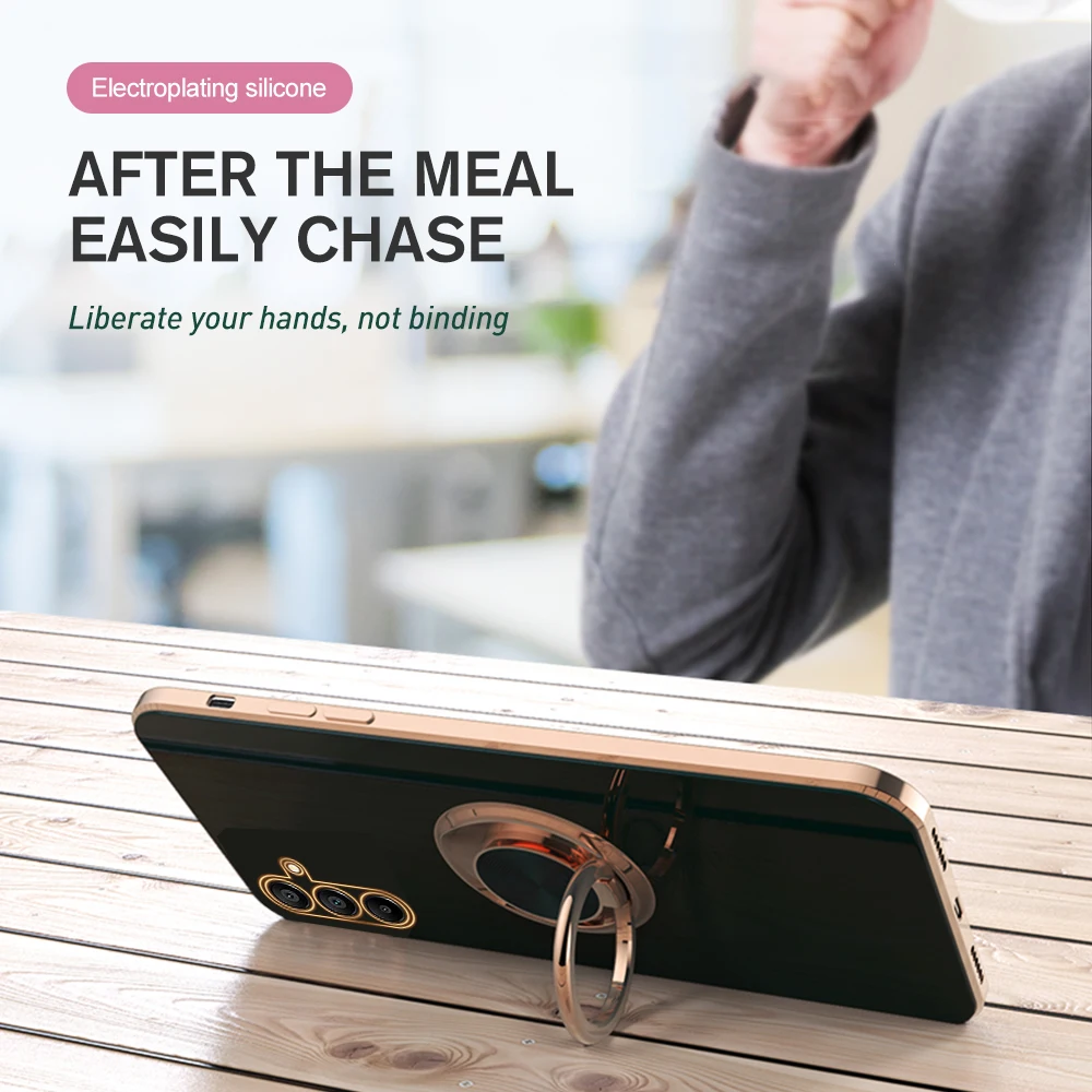 Plating Magnetic suction Case For Samsung Galaxy A15 A25 A54 5G 4G Full Lens Protect Cover Samsun A 15 25 54 Ring Holder_voghion.com