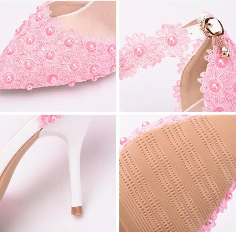S9eb27b0f158d4ccb931c4f2d6aed2a50A Elegant Pointy Lace Rhinestone Bridal High Heel Sandals for Women