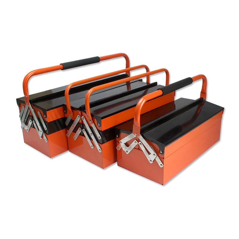 

New Iron Toolbox Suitcase Tools Box Professional Repair Tool Organizer Three-layer Portable Household Car Folding Large Storage
