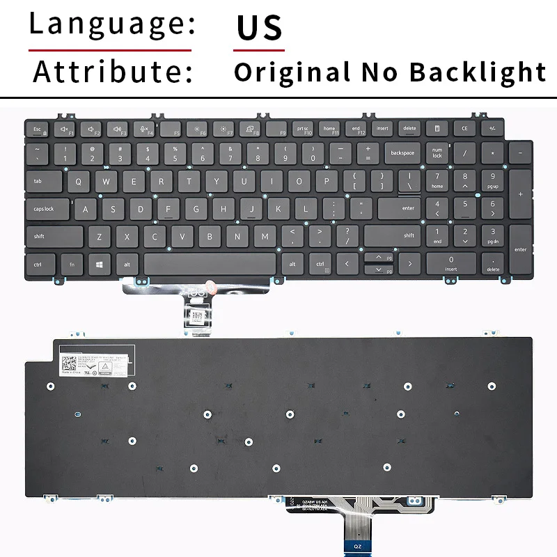 SP/US/RU/UK/FR Laptop Keyboard For DELL Latitude 5520 5521 5530 5531 For Precision 3560 3561 3570 3571 3580 P104F