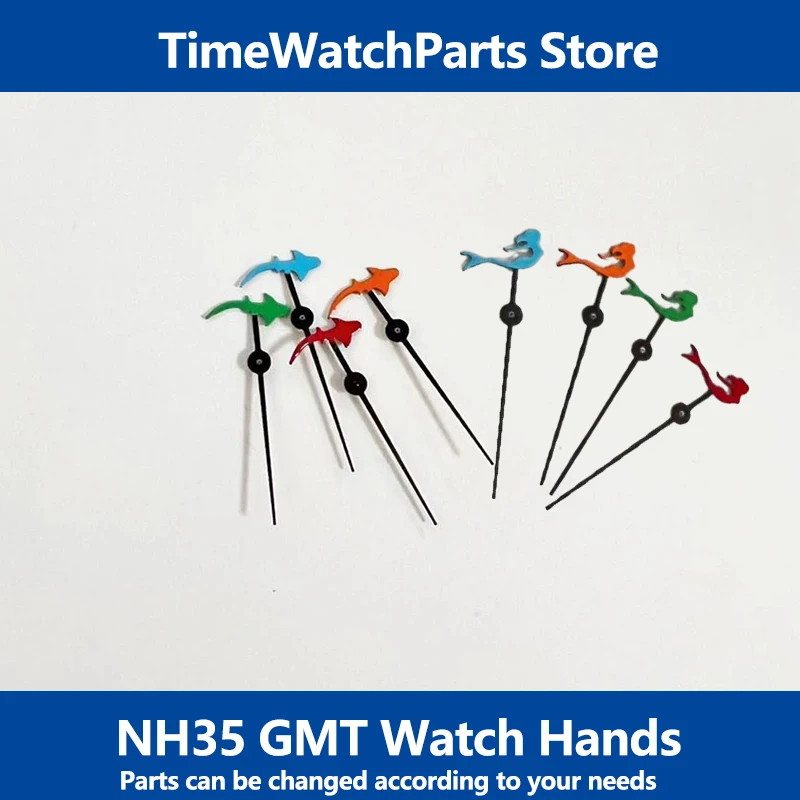 Nh35 Gmt Orologio Di Seconda Mano Per Nh35 Movimento Automatico Shark Hands Blue Turtle Watch Dial Mermaid Hands Seiko Dive Watch Mod