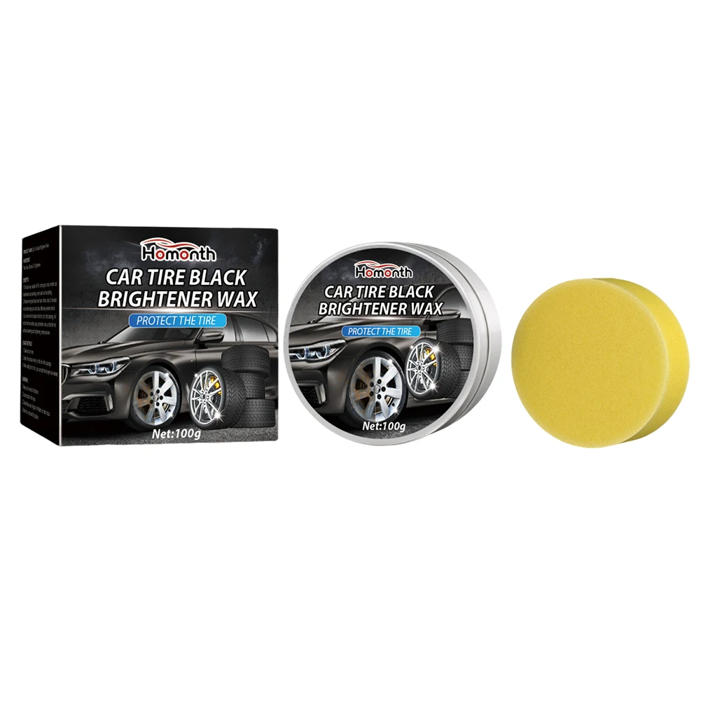 100g Tire Polish Wax Anti-Aging Automotive Tire Wax Cars Care Polish Cleaner Solves Stains Restores Car Shine Car Care