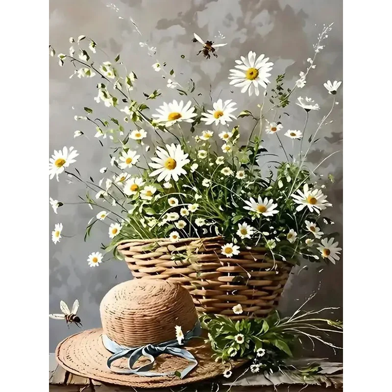 Lavender Daisy 5D Diamond Art Embroidery Kit for Home and Office Decor