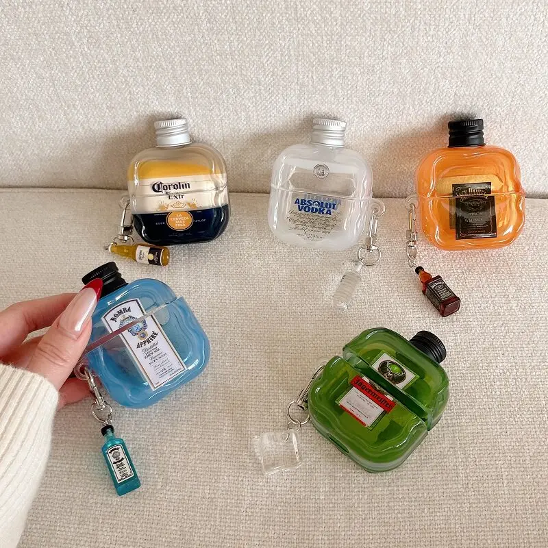 รูปสินค้า เคสหูฟังบลูทูธ 3 มิติ รูปขวดไวน์ สำหรับ AirPods Pro