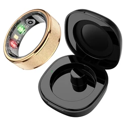 Smart Ring with Charging Case - Health & Sleep Monitor, Waterproof, Multi-Sport Mode - 8 (Gold)