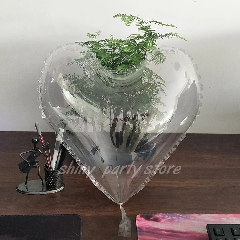Transparent Round Heart Helium Balloons, Happy Birthday Party Decoration, Wedding Decor, Valentines Day, Big lOVE Supplies, 18"