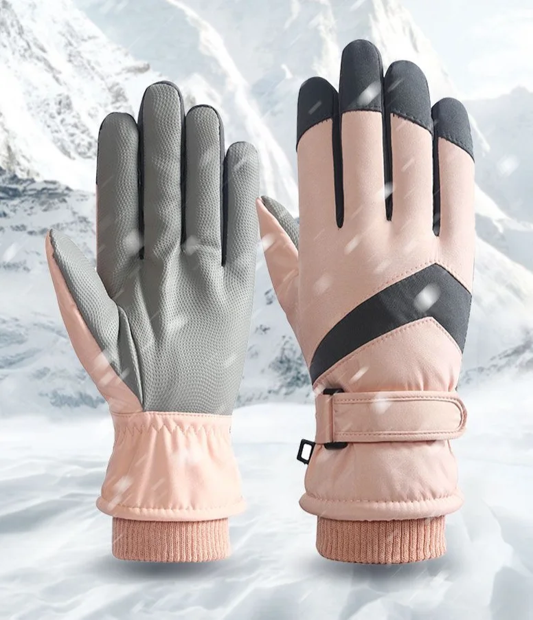 Ski are warm cold resistant women's winter outdoor cycling, with thick velvet touch screen, windproof and waterproof for_voghion.com