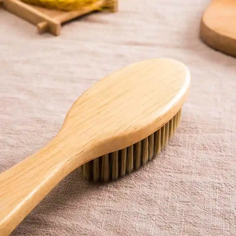 나무 손잡이가 있는 옷과 신발 세탁용 부드러운 솔, 다기능의 단단하고 부드러운 솔모로 가정용 청소에 적합