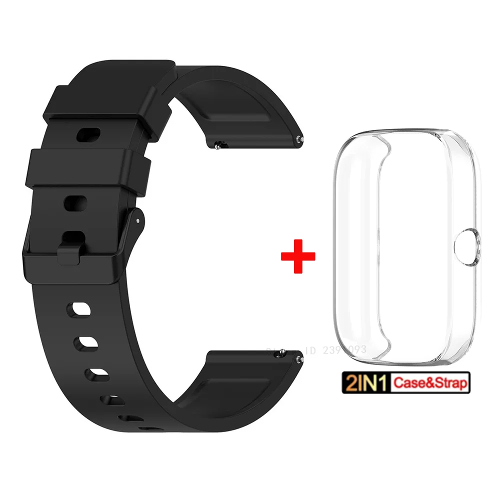 Amazfit Bip 3 실리콘 스트랩 + TPU 케이스 커버 Huami Amazfit Bip 3 Bip3 Pro 시계 스트랩 SmartWatch 케이스 용 손목 밴드 팔찌