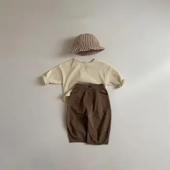 2025 Autumn New Baby Solid Casual Pants Infant Boy Loose Trousers Toddler Girl Cotton Harem Pants Fashion Kids Clothes