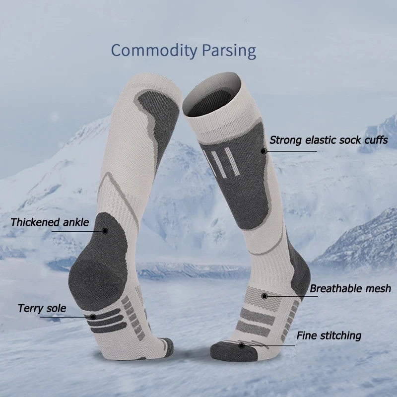 1 Paar Thermosocken aus Merinowolle für Herren und Damen, für den Winter, lang, warm, Kompressionssocken für Ski, Wandern, Snowboarden, Klettern, Sportsocken_voghion.com