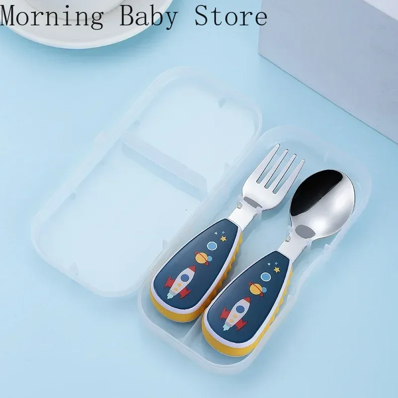 304 Stainless Steel Baby Feeding Spoon Fork Set