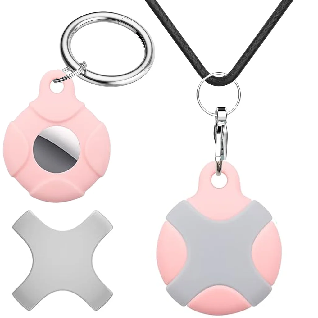 Children's AirTag Necklace with Secure Keychain Holder - Hidden GPS Tracker
