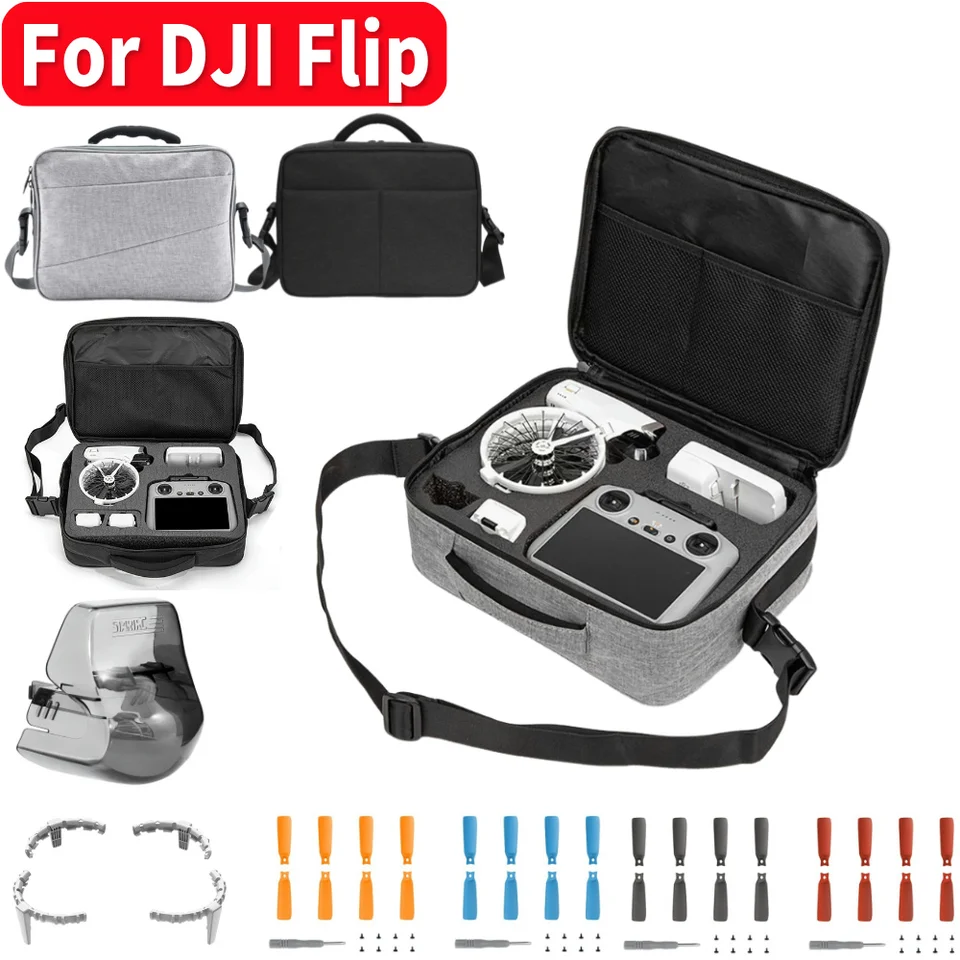 Funda de viaje para DJI Flip, bolsa de hombro protectora para DJI Flip Fly More Combo Drone Accesorios, bolsa de transporte, organizador portátil para controlador RC 2/RC-N3, cargador de baterías