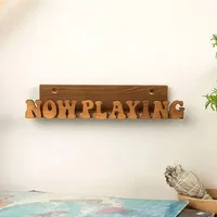 Now Playing Vinyl Record Stand Display Wall Mount Solid Wood Album Shelf Bracket Hanging Storage LP Holder Retro Gift for Music 1