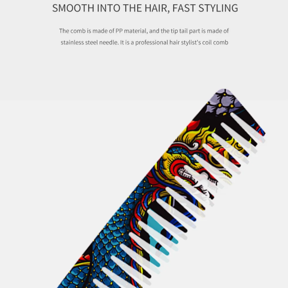 Durable Plastic Haircut Comb Dragon Scale Colorful Hair Clipper Comb Hair Styling Tools Grooming Pointed Tail Comb Hairstylist