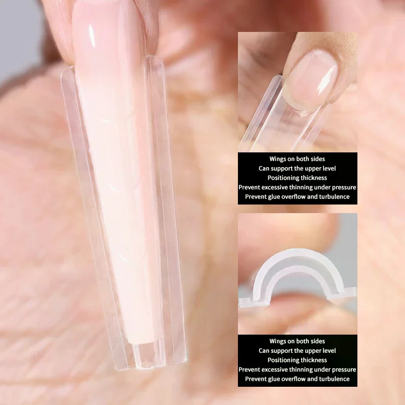 320개 듀얼 네일 폼 샌드위치 코핀 네일 몰드 상하 몰드 세트 매니큐어 아트 연장용 네일 디자인 도구