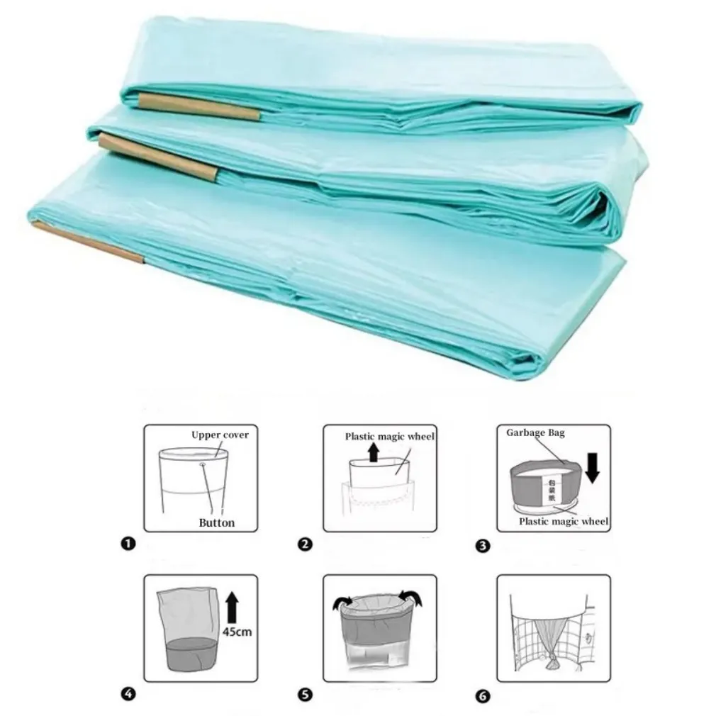 Refill Baby Diaper Garbage Bags trash bags disposable trash bags garbage bags diaper pail refills bags for 16L Trash Bucket Replacement Liners Kitchen Odor-proof Extra Long 3Pcs
