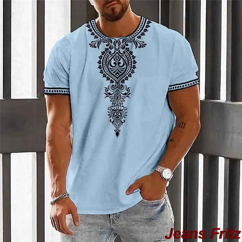 Vintage Ethnic T-shirt 3D Print Clothing O-Neck Men Tops Oversized Short Sleeve Tee Summer Loose Male Streetwear Mens Clothes