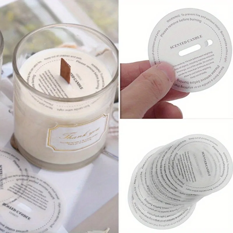 DIY 수동 향수 캔들 스티커 라벨 컵 스티커, 반투명 캔들 라운드 황산 종이 방진 스티커, 20 개 