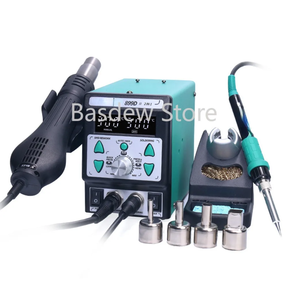 디지털 디스플레이 투인원 히트건 납땜 스테이션, 온도 조절 납땜 다리미 탈납땜..