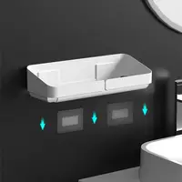 Self Adhesive Bathroom Shelves Wall Mounted Storage Rack Box Bathroom Accessories Toilet Washstand Punch Free Shampoo Holder 1