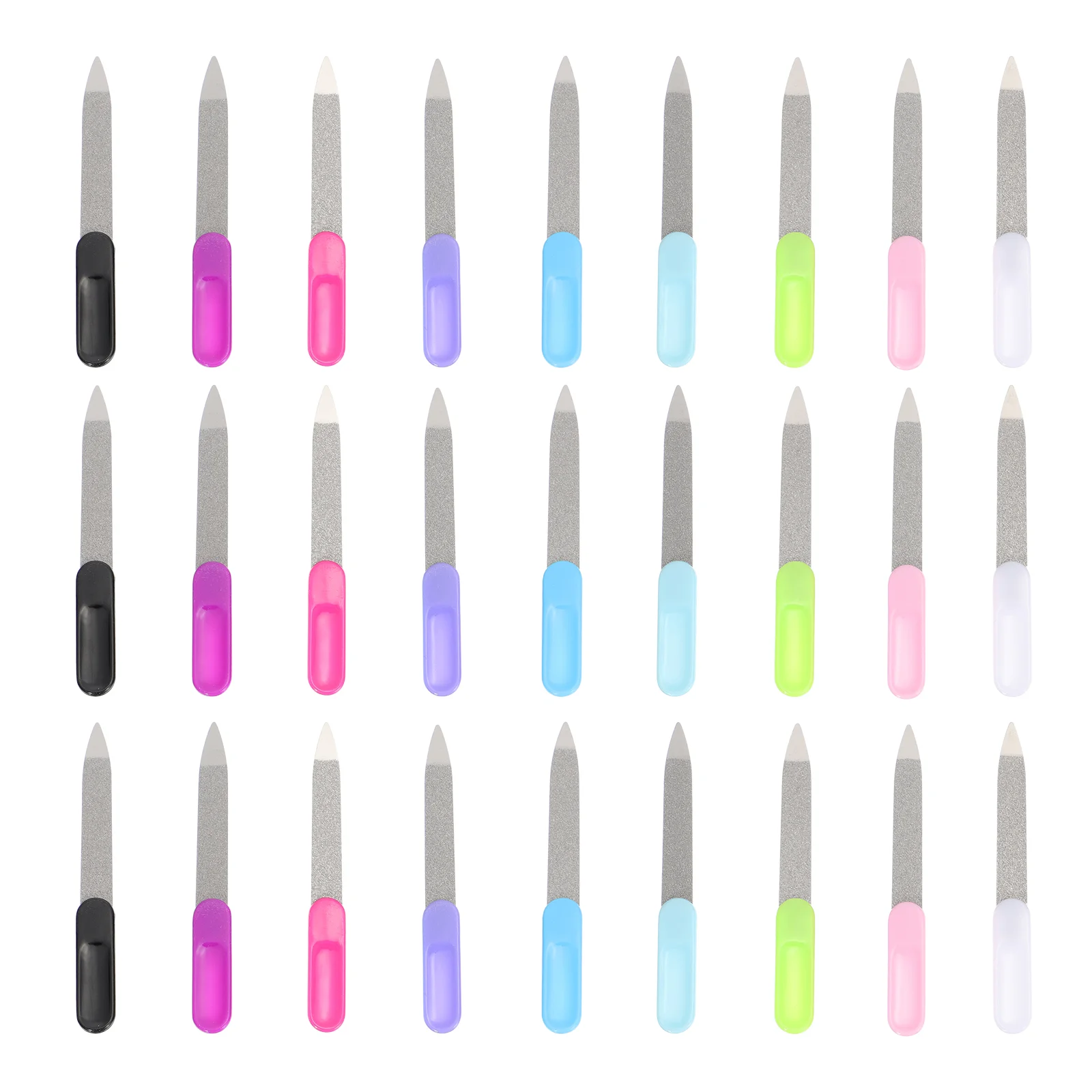 

27 Pcs Nail File Sander Tool Cuticle Washable Manicure Care Tools Buffer Stainless Steel Files