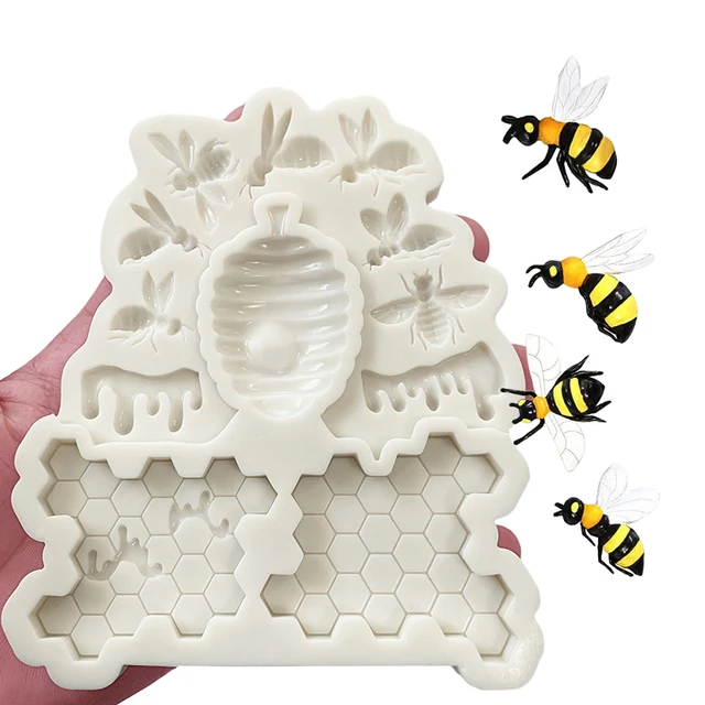 3D Bee Honeycomb Silicone Mold Insect Bumblebee Cupcake Fondant Molds  Chocolate Cake Decorating Tools Kitchen Baking Accessories