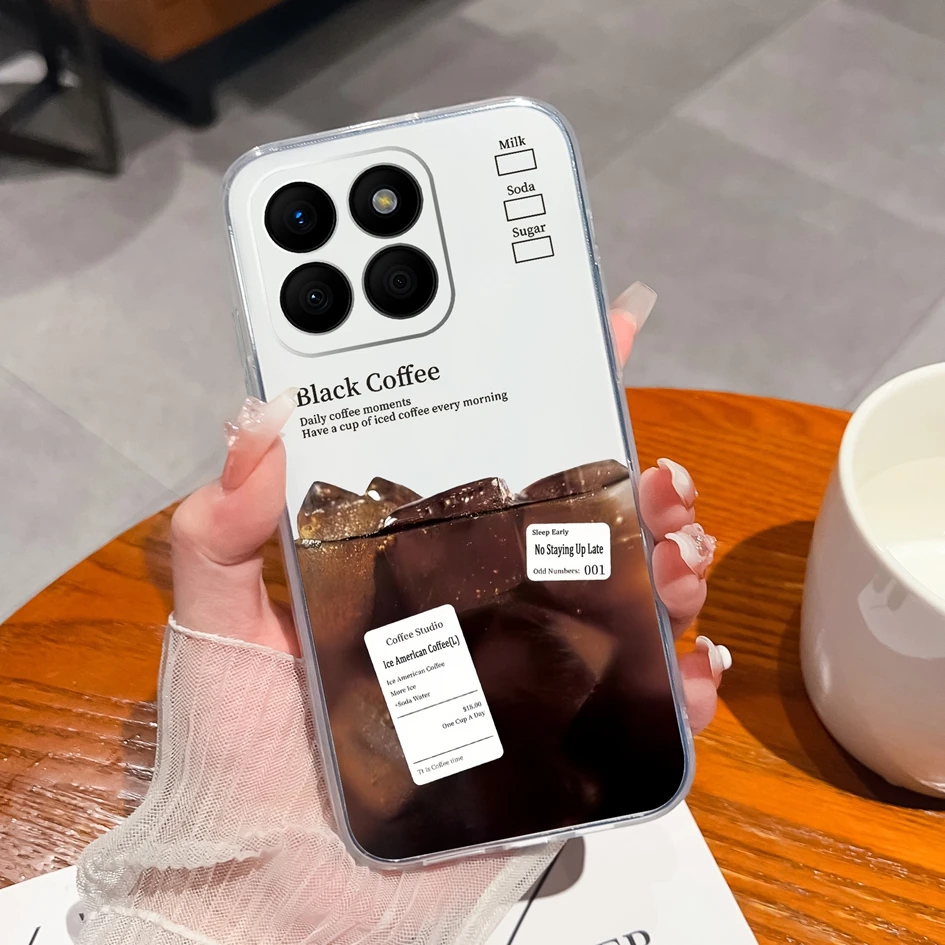 Clear TPU Silicone Soft Protective Case with Pretty Butterfly Bear Design for 6.75-Inch Smartphones