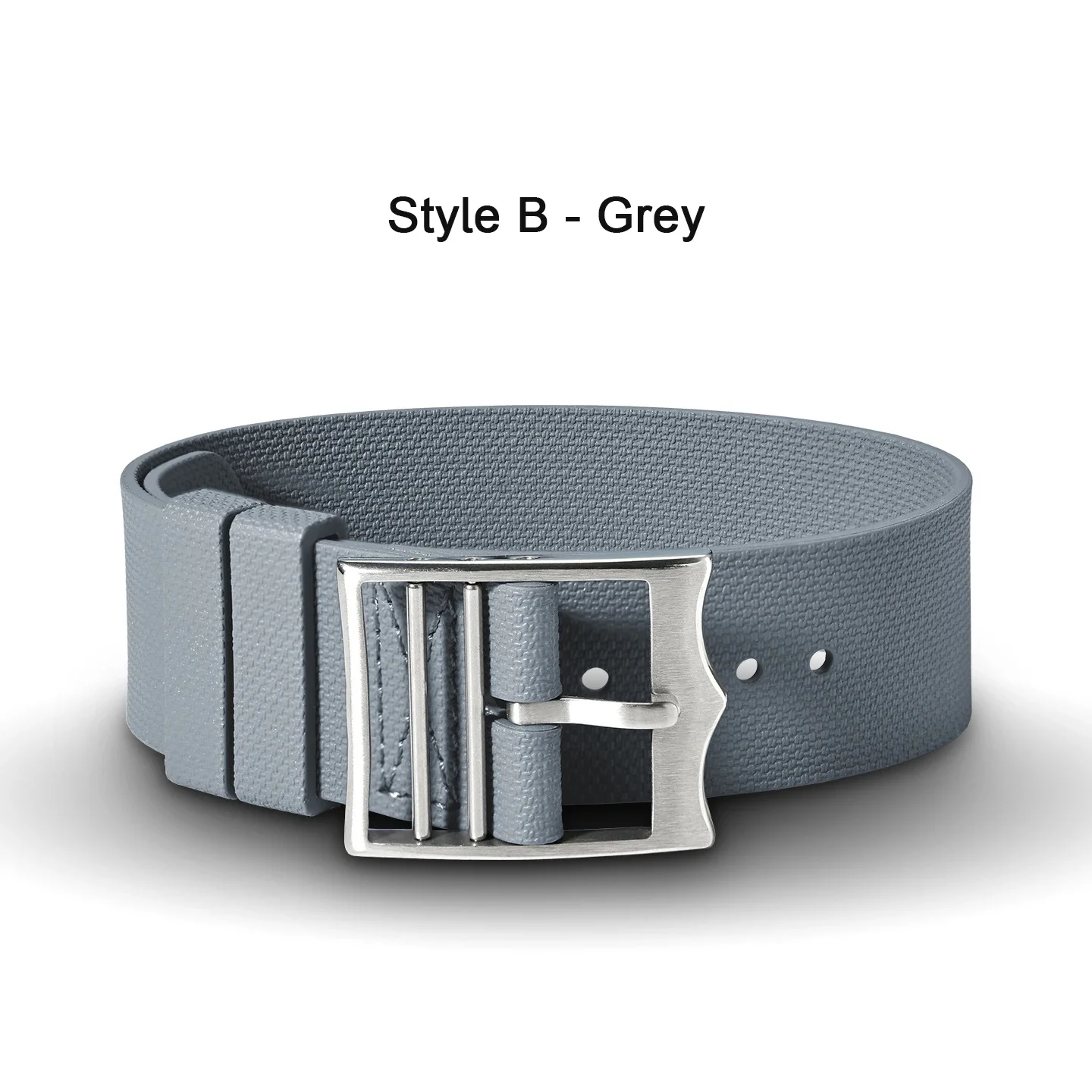 Durable Fluoro Rubber Sport Watch Band - Premium Military-Style One Piece Strap