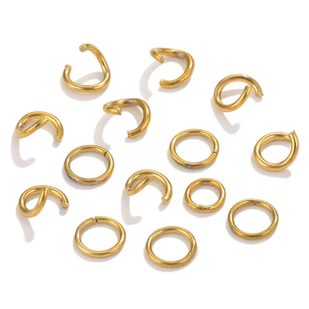 

100pcs/lot Stainless Steel Open Jump Rings Golden Dangle Loop Split Ring Connector for DIY Jewelry Making Finding