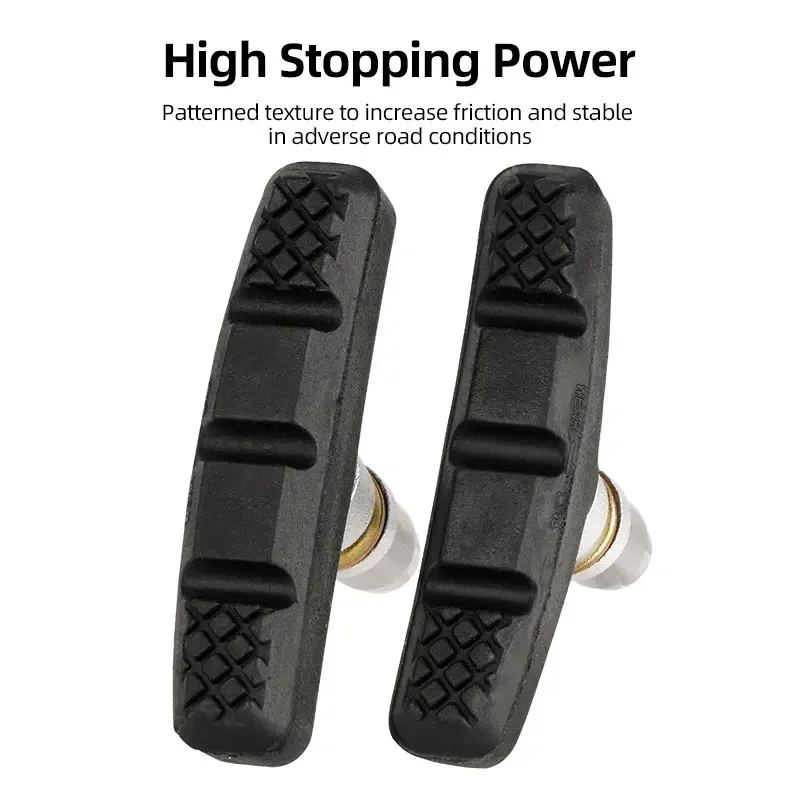 Deemount Quality V-Brake Pads MTB Mountain Bicycle Brake Shoes 60mm Threaded For Linear Pull Brakes All weathers 3