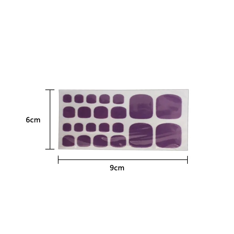 Solid Color Toenail Stickers 22tips/sheet 5 Color In1 Waterproof Fashion Nail Stickers Manicure Decals