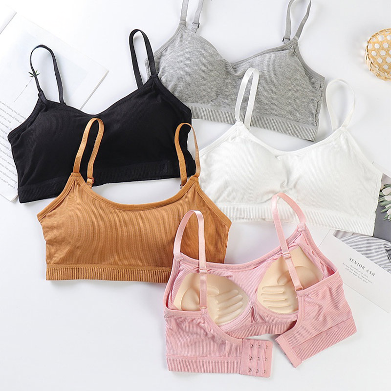 Cotton Wrapped Breast Push Up Padded Bra, Adjustable Strap Bra, One-piece New Beautiful Back Anti-Fade Thread Tube Top Underwear