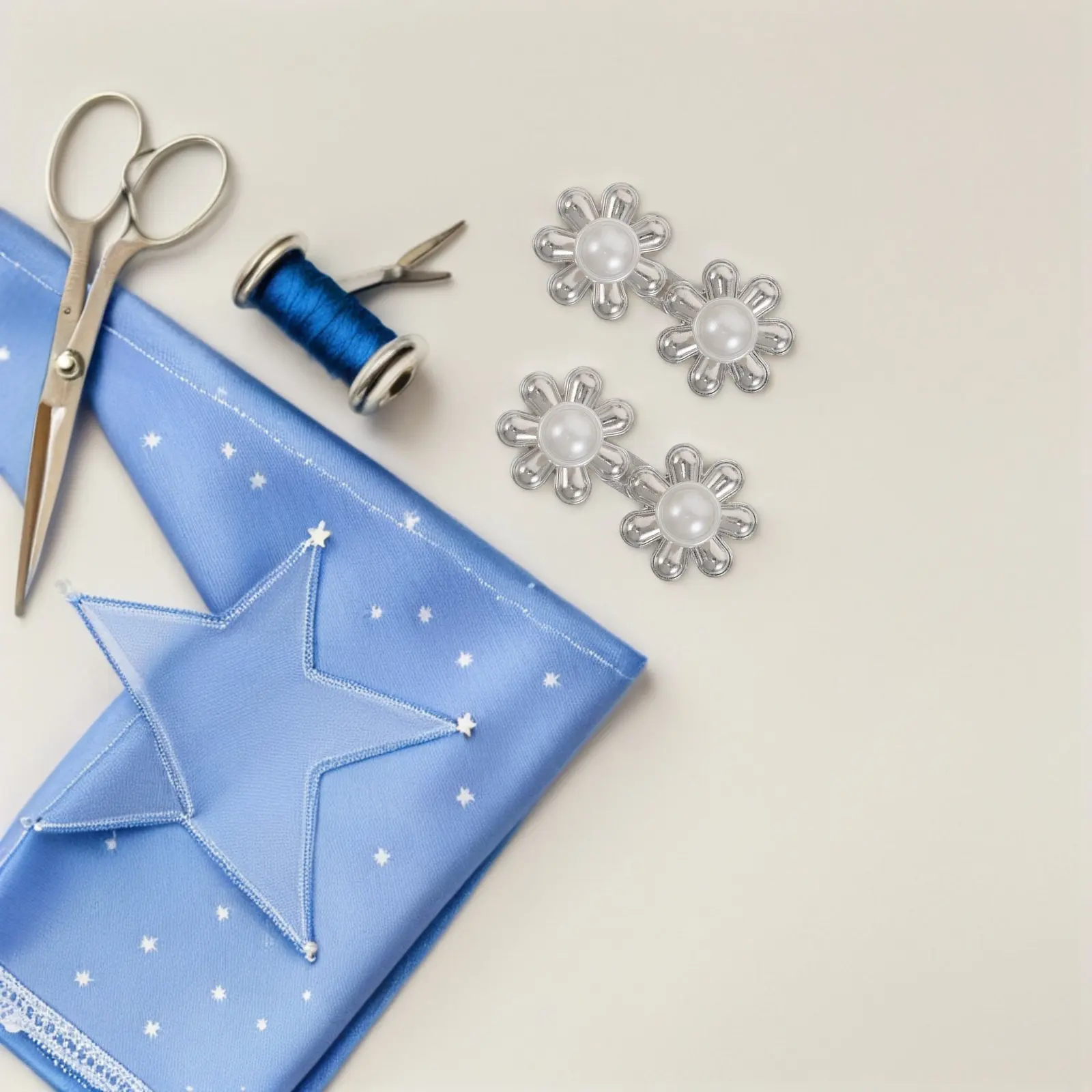 10쌍 메탈 진주 허리 조절기 클립 꽃 모양 바지 허리 조임기 무봉제 바지 청바지 버튼 재사용 가능 드레스 스커트 조절 클립