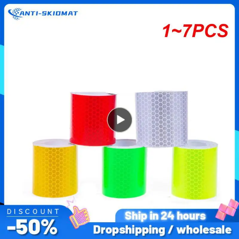 

1~7PCS 5cm*300cm Car Reflective Decoration Stickers Car Warning Safety Reflection Film Auto Reflector Sticker on Car