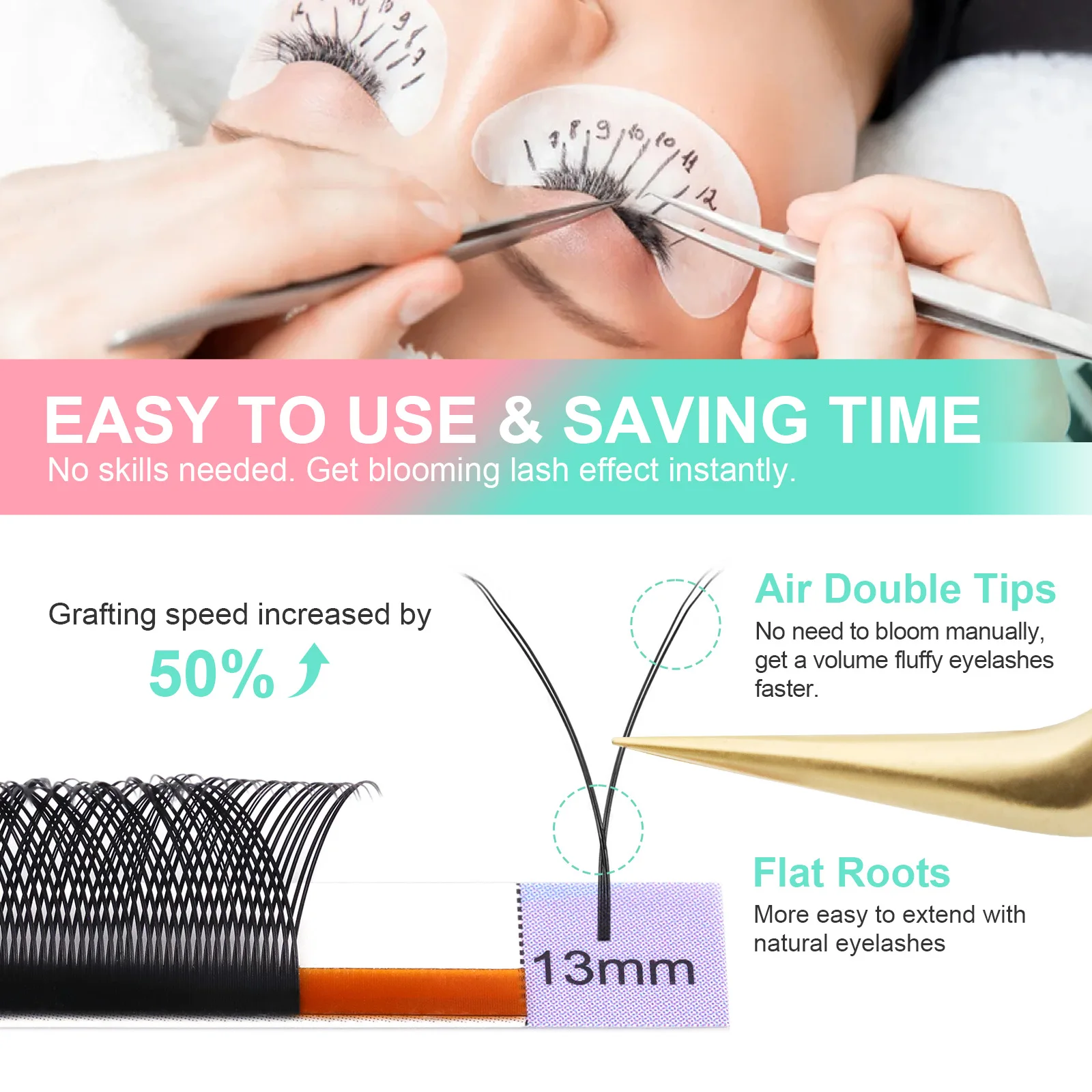 Description Picture 5 of itemNAGARAKU YY Mesh Lash YY Shape Eyelashes Extension Soft Premium False Eyelashes individual Makeup Black Crisscross Beauty
