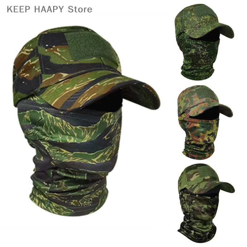 

Мужская камуфляжная шляпа, Балаклава в стиле джунглей для походов, закрывающая все лицо, военный головной убор, мужская летняя дышащая велосипедная Кепка с защитой от УФ-лучей