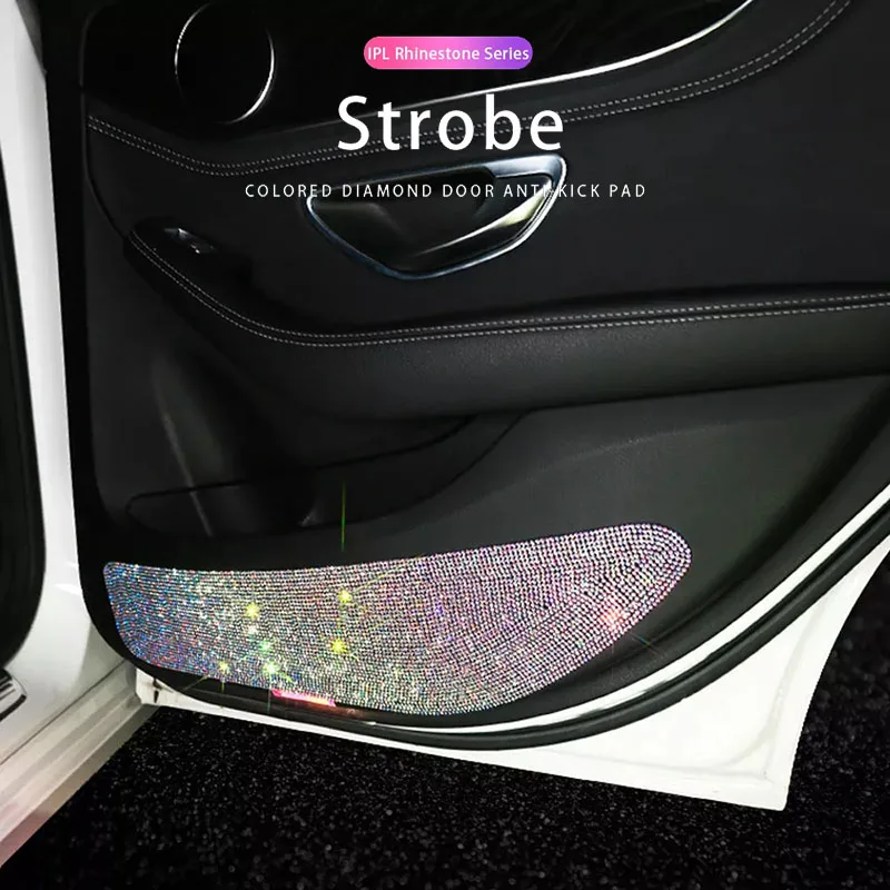 

Универсальные автомобильные наклейки, цветные алмазные наклейки для автомобильной двери, защитная наклейка против ударов, украшения Стразы, автомобильные аксессуары для женщин