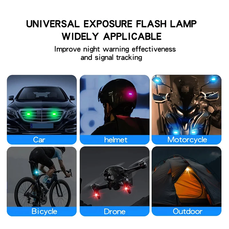 Rechargeable LED Car Strobe Lights with 8 Colors