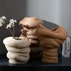 Ceramic Vase Stripe Winding Pattern Flower Vase Porcelain Crafts Flower Arrangement Accessories Home Furnishing Decoration 1