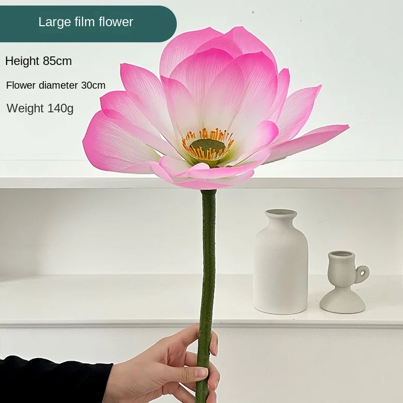 Artificial Lotus Canopy with PU Lotus Leaves for Home Decoration and Photography Props, 85cm