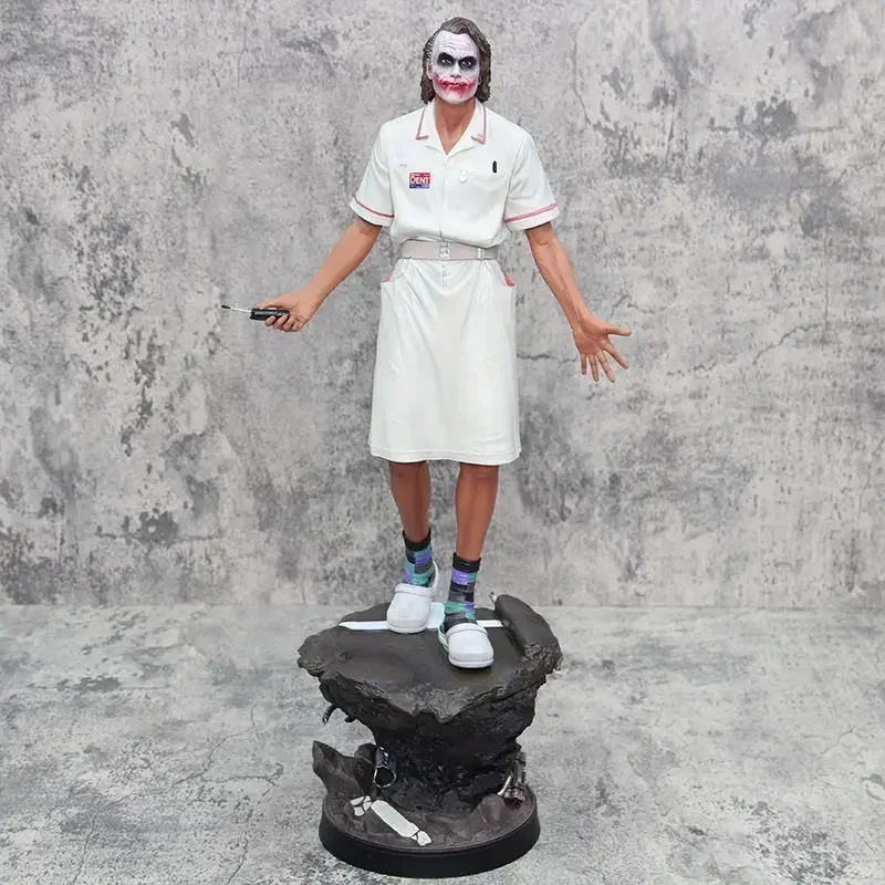 

54cm Series Dc Heath Ledger Nurse Uniform Joker Figure Joker Standing Scene Model Handmade Ornament Gk Resin Statue Toy Gif