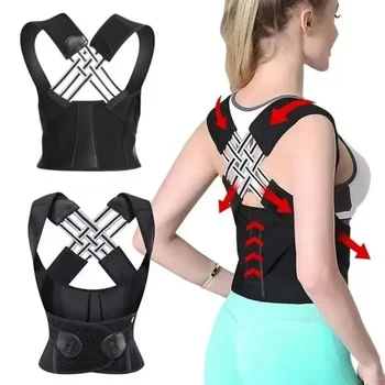 Posture Back Brace Adjustable Back Support Strap to Men and Women Prevent Spinal Distortion and Hunchback Suitable for Exercise 1