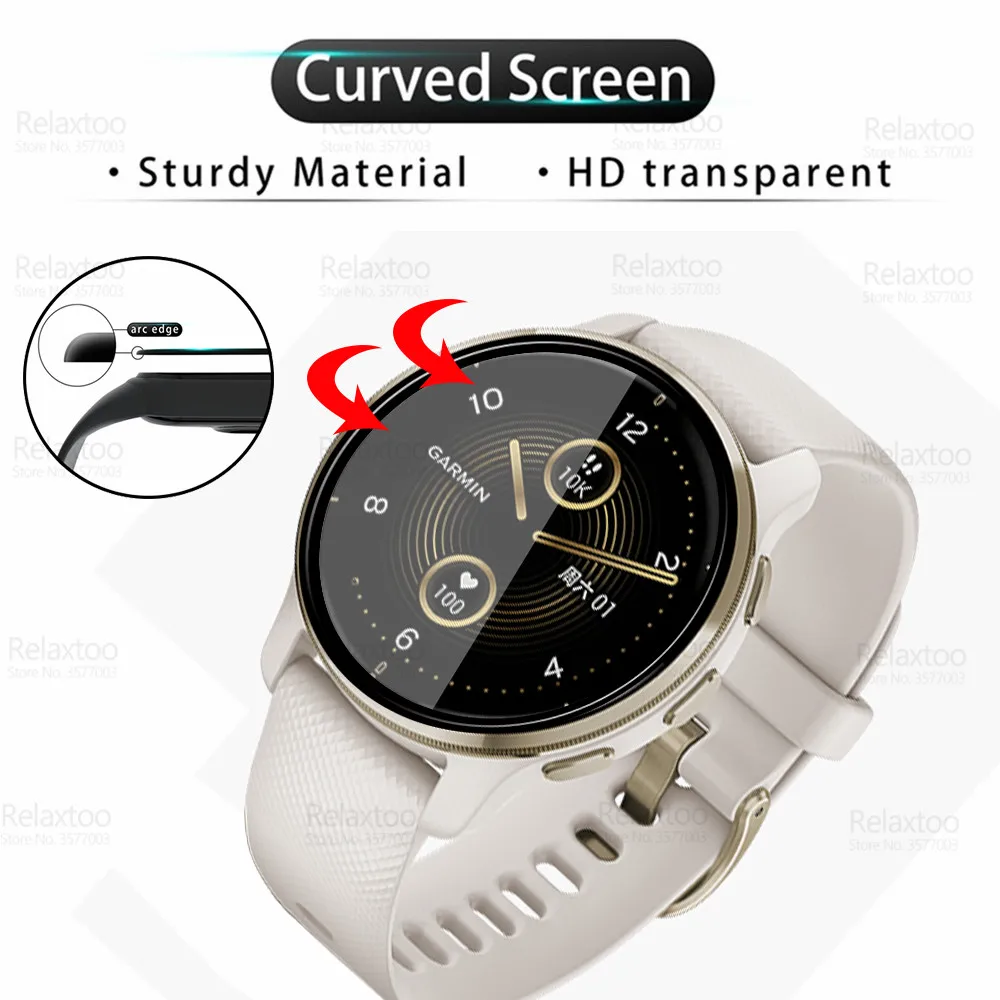 Vidrio Protector suave curvado completo para Garmin Venu 2 Plus, Protector de pantalla Venu2 Venu2s 2 S 2 S 2 Plus, accesorios para reloj inteligente, 2 uds.