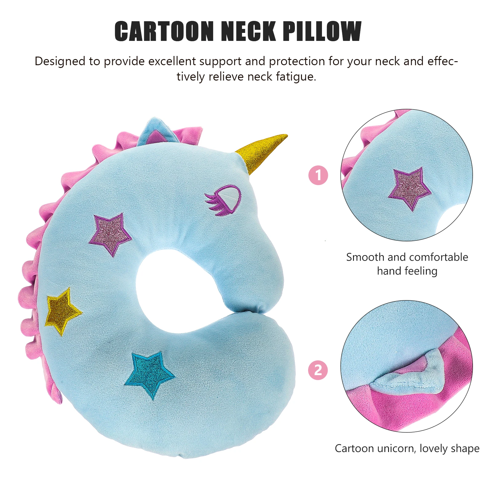 사랑스러운 U자형 목 받침대, 가정, 사무실, 여행용 편안한 목 지지대, 휴대용 머리 받침대, 비행기 수면 베개, 예쁜 디자인