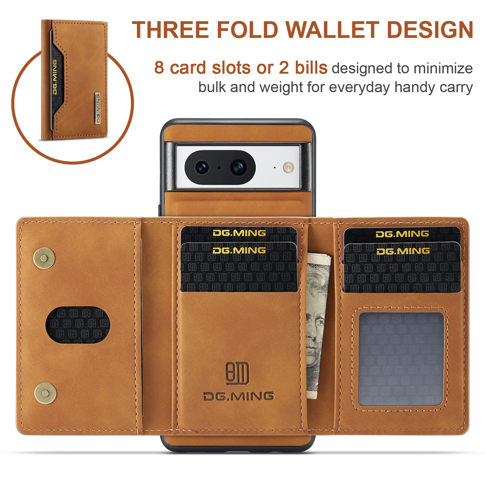 For Google Pixel 8 Case Magnetic Phone Case Card Pocket Wallet Shockproof Protective Leather Cover For Pixel 7 6 Pro 7A 6A 5A