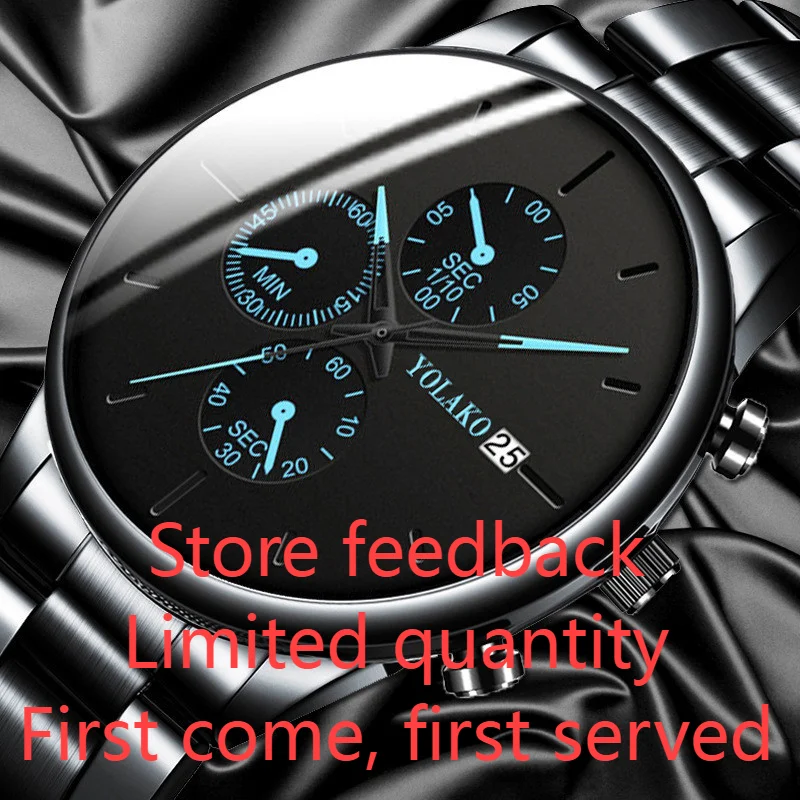 

Wormhole Lightweight Fashion Men's Quartz Watches Calendar Small Three Needle Business Leisure Steel Band Quartz Watch For Men's